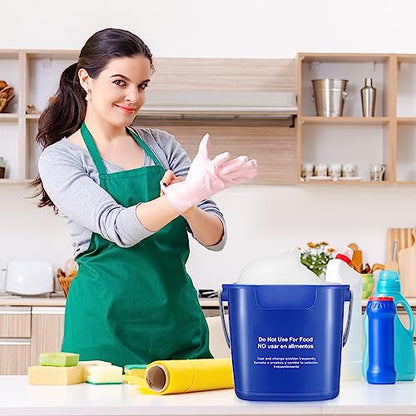 Roshtia 6 Pcs 3 Quart Sanitizing Cleaning Bucket Square, Dark Blue | Sanitation Bucket Samll Sanitizer Pails for Restaurant Commercial Kitchen Cleaning, Detergent Storage for Office School - color: Dark Blue