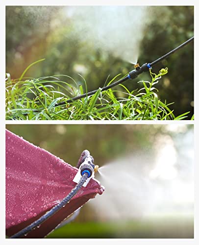 Automatic Misting Cooling System with Timer, 91.8FT Misting Line | 24 Brass Nozzles, 3/4" Brass Adapter, For Patio Misting, Grenhouse Watering & Chicken Coop Cooling