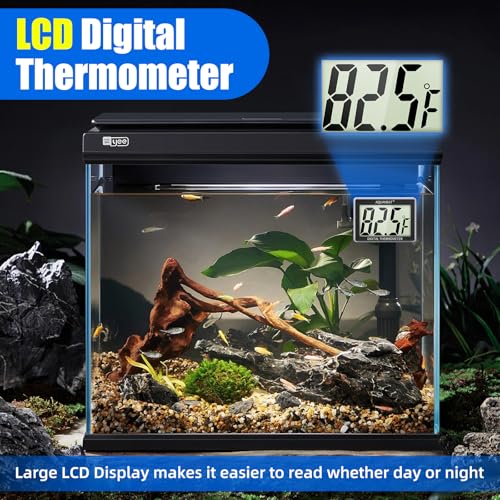 AQUANEAT Aquarium Thermometer, Fish Tank Thermometer, Aquarium Digital Temperature Gauge, with Large LCD Display (1 Pack) - size: 1 Pack