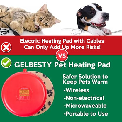 Gelbesty Original Pet Heating Pad Microwave, Snuggle Warming Safe Outdoor Newborn Kitten Puppy Pet Bed Warmer, Gel Reusable Heat Disc, Waterproof Heating Disk for Dog Cat Rabbit and Guinea Pig Gifts