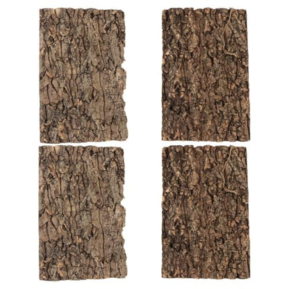 SHINEOFI Reptile Terrarium Bark Decor 4 Pack Natural Tree Bark Background for Reptile Tank Gecko Tank Decor Accessories 11.81 X 7.87 X 0.78 in Cuttable Habitat