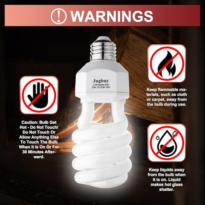 UVB Reptile Light Bulb 15.0, 23W UV Spiral Compact Florescent Terrarium Lamp Ideal for Desert Reptiles & Amphibians Frogs Tortoises Toads Chameleons - 2 Pack - size: UVB15.0
