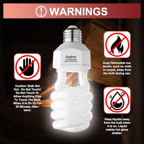 UVB Reptile Light Bulb 15.0, 23W UV Spiral Compact Florescent Terrarium Lamp Ideal for Desert Reptiles & Amphibians Frogs Tortoises Toads Chameleons - 2 Pack - size: UVB15.0