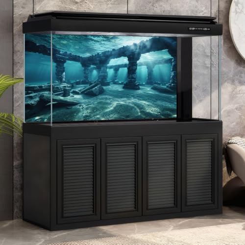 Under The Sea Aquarium Background Deep Sea Ancient Marine Ruins Fish Tank Background Underwater Enigmatic Ocean Submerged Structures Terrarium Backgrounds Sea Waves Reptile Tank Backgrounds 48x20in - color: Blue, size: 48(W)x20(H)in