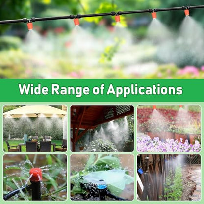 125FT Drip Irrigation System, Automatic Drip Irrigation Kit with 5/16" Main Tube & 1/4" Branch Tubing, Adjustable Drip Emitters, Garden Watering System for Flower Bed, Raised Beds, Lawn, Greenhouses - size: 26FT Main Tube+ 99FT 1/4'' Tube