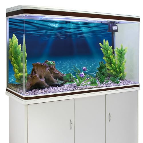 AWERT 72x18 in Undersea Aquarium Backdrop Underwater Fish Tank Background | AWERT Ocean Floor Deep Sea Vinyl Terrarium Background - size: 72x18in/180x45cm