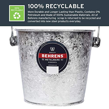 Behrens Hot-Dipped Galvanized Steel Utility Pail - size: 15-Quart, style: Hot Dipped