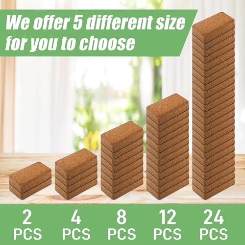 Coco Coir Brick - 4 Pack Coconut Soil - Low EC & PH Balance - High Expansion - Renewable Coco Fiber for Herbs & Flowers - size: 4 Pack
