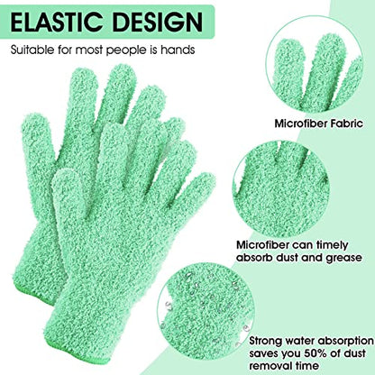 Molain Microfiber Dusting Gloves, Reusable Washable Cleaning Gloves Mittens for Plants House Cleaning Car Blinds Lamps…