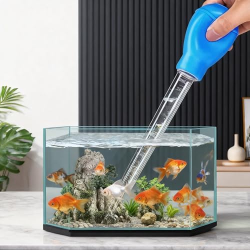 2 Pack Aquarium Gravel Cleaner Siphon, Manual Fish Tank Waste Remover Pipette, Handheld Aquarium Siphon Pump for Cleaning Fish Tank Sand, Debris