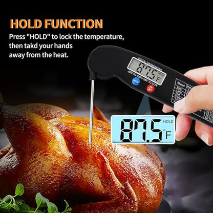 OnniOne Infrared Thermometer Gun, Laser Temperature Gun -58℉~1022℉, Instant Read Meat Thermometer with Magnet & Hold Function, Ambient and Internal Temperature Cooking Set, Grilling Gifts for Men Dad - color: Blue