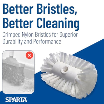 SPARTA Flared Tank and Kettle Brush Head, 7.5 Inch, White | Spectrum, 5.5-Inch Diameter, Nylon Bristles, Threaded Handle Compatible, Chemical Resistant, BPA Free - size: 5.5 x 7.5 Inches