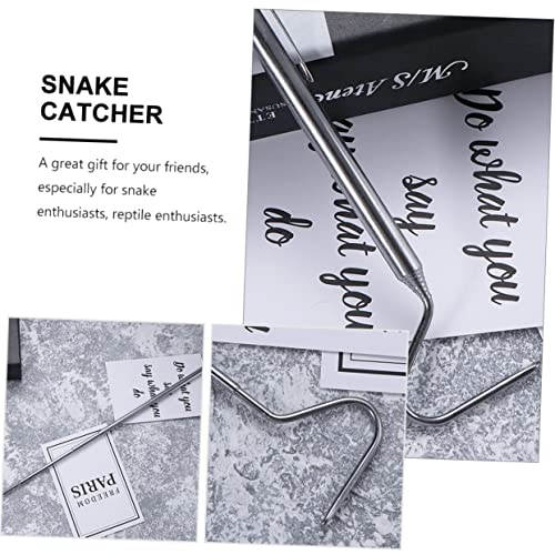 BESPORTBLE Portable Extendable Snake Hook 71cm Stainless Steel 2Pcs Silver | Easy-grip Handle, Convenient for Carrying, Wild Catching Use, Reptile Enthusiasts, Snake Enthusiasts