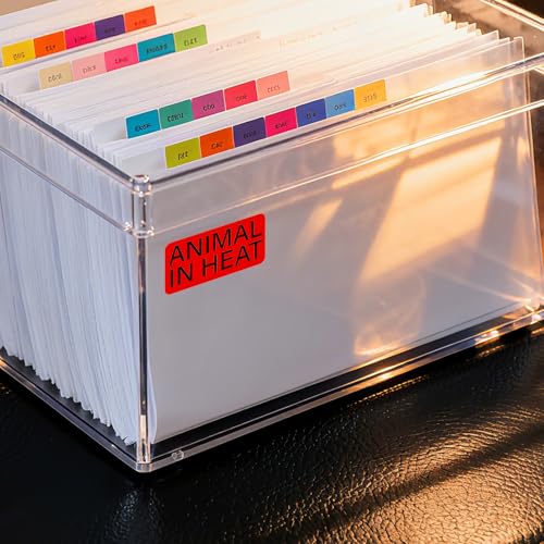 1000 Pcs Animal in Heat Veterinary Vinyl Labels 1x 2 Inch Medication Instruction File Folder Stickers for Pet Care Breeders Hospital Clinic Shelters Funny Party Rave