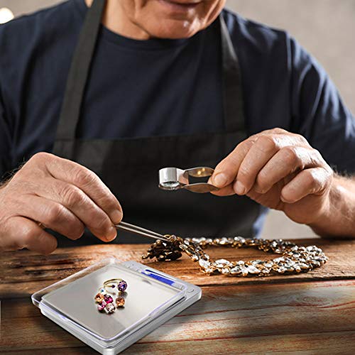 Fuzion Digital Gram Scale .01 Gram Accuracy, 500g Small Jewelry Scale | Small Kitchen Food Scale with 2 Trays for Herb, Powder, Coffee, Gold, Coin - Weight Gram and Oz - color: Silver