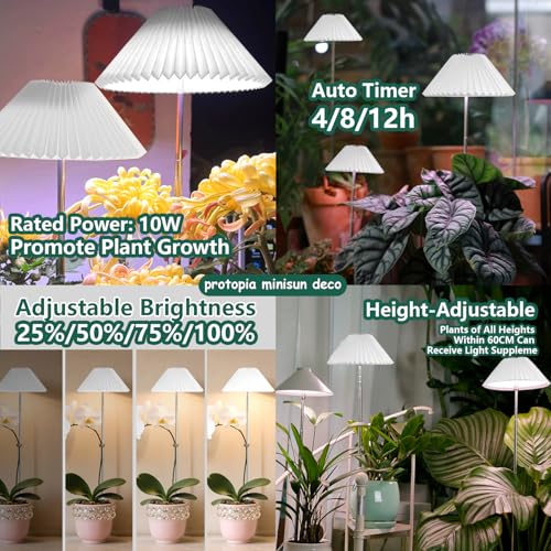 MiniSun Deco Origami Style Ground Stake LED Plant Grow Light, Full Spectrum with Adjustable Brightness, Space-Saving Design for Indoor Plants, 1 Pack (Light for Plant Growth) - style: Soil plug 1pack