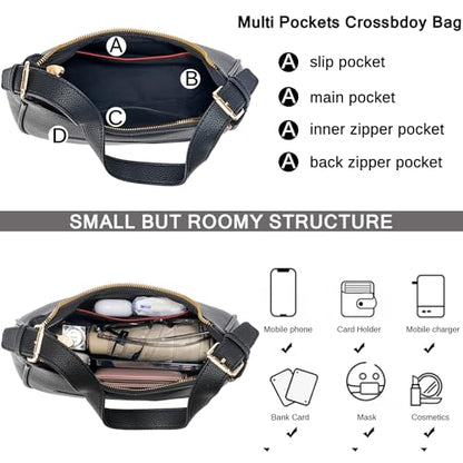 Small Tote Shoulder Bags Purses for Women Retro Classic Crossbody Bags Cute Clutch Purse and Handbag - color: 0-4-black
