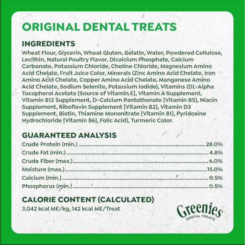 Greenies Large Natural Dental Dog Treats, Original Flavor, 12 Count | Veterinarian-recommended, cleaner teeth after 28 days, clean to gumline, for dogs 50-100 lbs, original chicken flavor - size: 12 Count (Pack of 1)