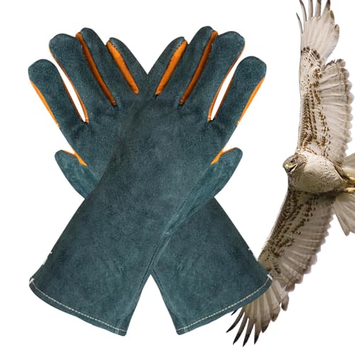 Animal Handling Gloves - Protective Pet Grooming Mitts, Scratch Resistant | Cat Safety Gear | Reptile Handling Glove Leather, Puncture Proof Dog Training Gloves for Veterinary Use Wildlife Care - color: A