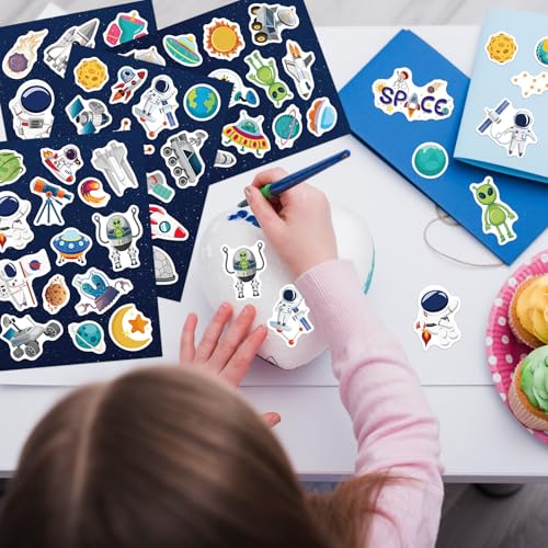 336 Pcs Outer Space Stickers, Solar System, Planets, Astronauts, Galaxy, Spaceships, and Rockets Explore Space Sticker for Craft Supplies Classroom Rewards Space Party Decorations - style: Outer Space