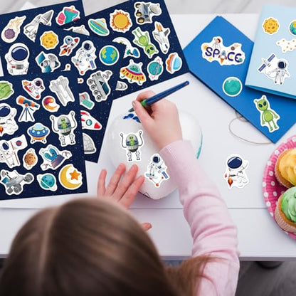 336 Pcs Outer Space Stickers, Solar System, Planets, Astronauts, Galaxy, Spaceships, and Rockets Explore Space Sticker for Craft Supplies Classroom Rewards Space Party Decorations - style: Outer Space