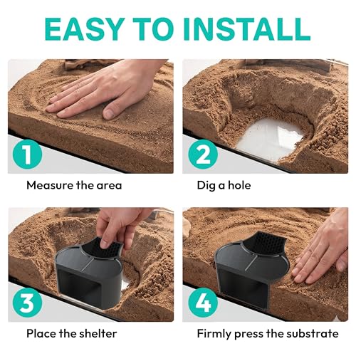 Hermit Crab Habitat Shelter with 2 Deep Dishes & Honeycomb Ramp - 2-in-1 Corner Hideout and Pool Station for Hermit Crabs, Isopods, and Reptiles - Made in USA (Black) - color: Black