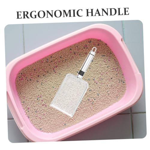 BESPORTBLE 2pcs Stainless Steel Cat Litter Scoop Metal Sifter for Cats Small Dogs Reptile Terrarium Waste Shovel with Fine Mesh Easy to Clean and Pet Poop Scooper