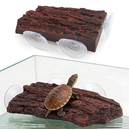 Turtle Basking Plat Form with 3 Suction Cups, Fish Tank Aquarium Tortoise Climbing Plat Form, Baby Tortoise Resting Terrace, Climbing Ramp Shale Reptiles Dock for Terrapins, Frogs