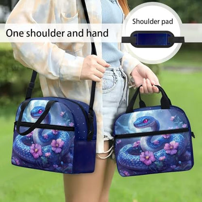 Kids Lunch Bag Snake Pattern: Holds Lunch Energy Meal + Water Bottle + Snacks - Insulated Lunch Box Keeps Cool- Ideal for Reptile Expo, School & Outdoor Adventure - color: Snake