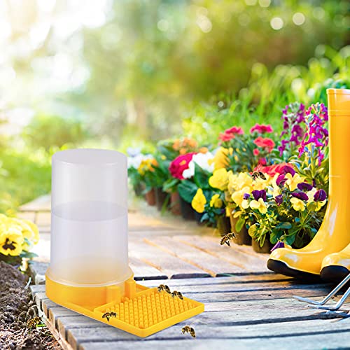 2 Pack Beehive Beekeeping Water Dispenser Bee Drinking Beekeeping Equipment Honey Beehive Entrance Feeder Nest Beekeeper Tools (White and Yellow)
