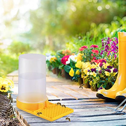 2 Pack Beehive Beekeeping Water Dispenser Bee Drinking Beekeeping Equipment Honey Beehive Entrance Feeder Nest Beekeeper Tools (White and Yellow)