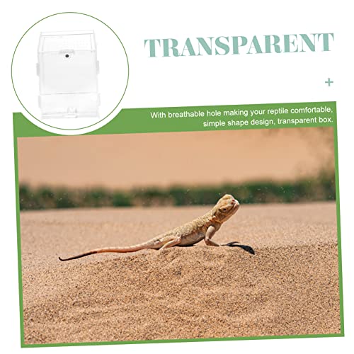 LIOOBO Acrylic Reptile Feeding Box Observation Case for Pet Reptiles Terrarium Easy Cleaning Design