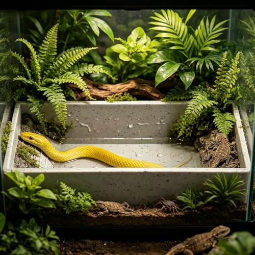 Tortoise Soaking Tray Non-Slip Bathing Pool | Reptile Food Water Bowl for Geckos Snakes Pets Habitat Aquarium Terrarium Outdoor
