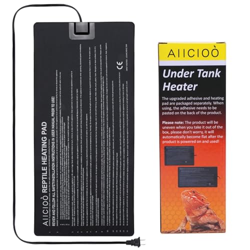 Aiicioo Reptile Heating Pad - Hermit Crab Heater Heat Mat for Reptiles Snake Lizard 24 Watt - size: 8" X 18"(24W)