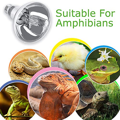 MIXJOY 160W Reptile Heat Lamp Bulb, Full Spectrum UVA UVB Reptile Light Bulb, UVB Light for Reptiles and Amphibians Use