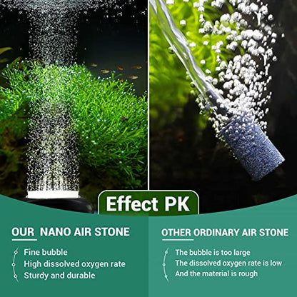 hygger Mini Aquarium Air Stone,Small Bubble Stone Fish Tank Oxygen Stone Ultra Silent Deep Dissolving Oxygen Diffuser Kit for Aquarium Fish Tank and Hydroponic - size: 1.4 Inch