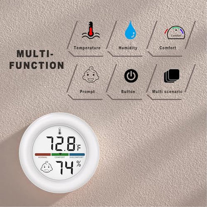 Reptile Tank Thermometer, Mini Digital Hygrometer Thermometer Gauge, Indoor Outdoor Temperature Humidity Meter for Greenhouse Humidors Incubators Reptile Terrarium Jars, Fahrenheit (℉) or Celsius(℃)