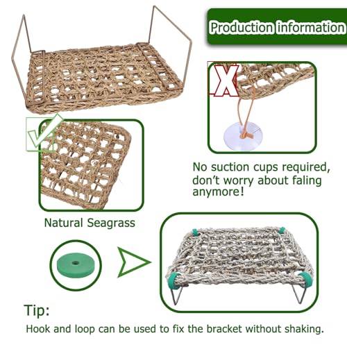 QWR Bearded Dragon Tank Accessories, Reptile Hammock Basking Platform - Jungle Climbing Vines and Leaves Bed Habitat Décor for Snake Gecko Lizard Chameleon Hiding& Climbing.