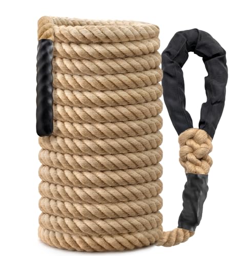 Climbing Rope Gym Workout - 10FT 15FT 20FT 25FT 30FT 35FT Heavy Duty Jute Thick Ropes for Adults Strength Training Outdoor Tree Swing Indoor Home Fitness Exercise - 1.5 Inch - size: 40FT