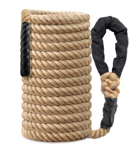 Climbing Rope Gym Workout - 10FT 15FT 20FT 25FT 30FT 35FT Heavy Duty Jute Thick Ropes for Adults Strength Training Outdoor Tree Swing Indoor Home Fitness Exercise - 1.5 Inch - size: 40FT