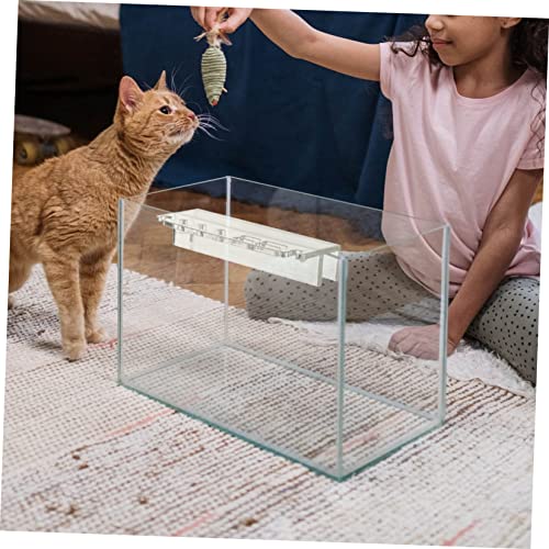 LIOOBO Aquarium Cleaning Tool Holder Acrylic Water Grass Stand Fish Tank Organizer