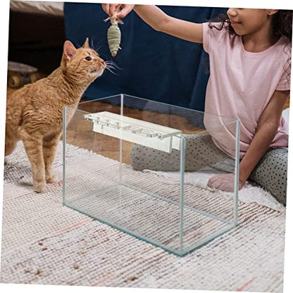 LIOOBO Aquarium Cleaning Tool Holder Acrylic Water Grass Stand Fish Tank Organizer