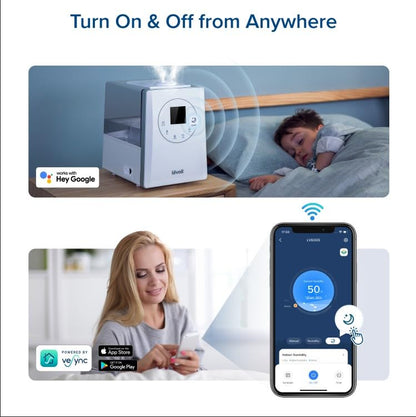 Levoit LV600S Smart Warm&Cool Mist Humidifiers for Home Bedroom Large Room | 6L 753ft² Coverage, Quickly & Evenly Humidify Whole House, Easy Top Fill, Smart Sensor, App & Voice Control, Quiet Sleep Mode