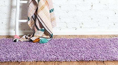 Unique Loom Solid Shag Collection Area Rug (2' x 6' 5" Runner, Lilac) - color: Lilac, size: 2' x 6'5" (Runner)