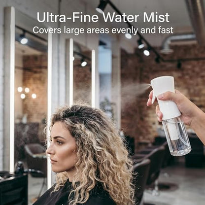 200ML Fine Mist Spray Bottle for Plants Cleaning Haircare Atomizer - Continuous Spray Design for Home, Office, Salon, Travel, Leak-Proof, Durable PET Material