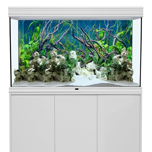 AWERT 72x24 inches Tropical Fish Tank Background River Bed & Lake Aquatic Plant Undersea Tree Branch Aquarium Background Vinyl - size: 72x24in/180x60cm