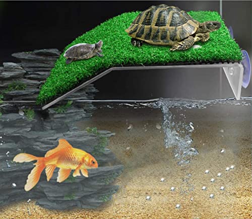 XMHF Small Turtle Basking Platform, Tortoise Ramp Reptile Ladder Resting Terrace Fish Tank Aquarium Turtle Dock Floating Decor for Reptile Frog Terrapin - size: Small