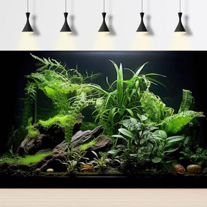 Aquarium Background Freshwater Green Plants Fish Tank Background Aquatic Underwater Sea Grass Terrarium Backgrounds Wood Root Rock with Moss Jungle Style Fish Tank Backgrounds Poster Wallpaper 24x12in - color: Pure Green, size: 24(W)x12(H)inches/ 60(W)*30
