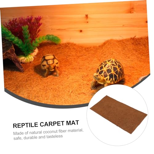POPETPOP Natural Coconut Fibre Reptile Carpet Mat Tortoise Carpet Pad for Bearded Dragon Turtle Insulation Mat