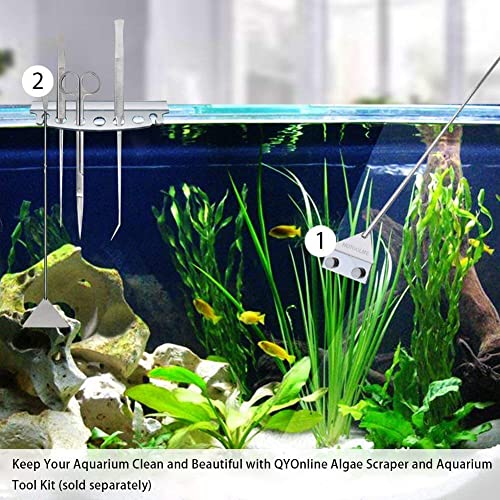 HOTOOLME Aquarium Scraper, 25.6" Stainless Steel Scraper Cleaning Razor with 10 Blades for Glass Aquarium Fish Tank | Long Handle, Aquarium Razor Blade Scraper, Fish Tank Cleaner, Aquarium Glass Cleaning Tools for Glass Aquariums
